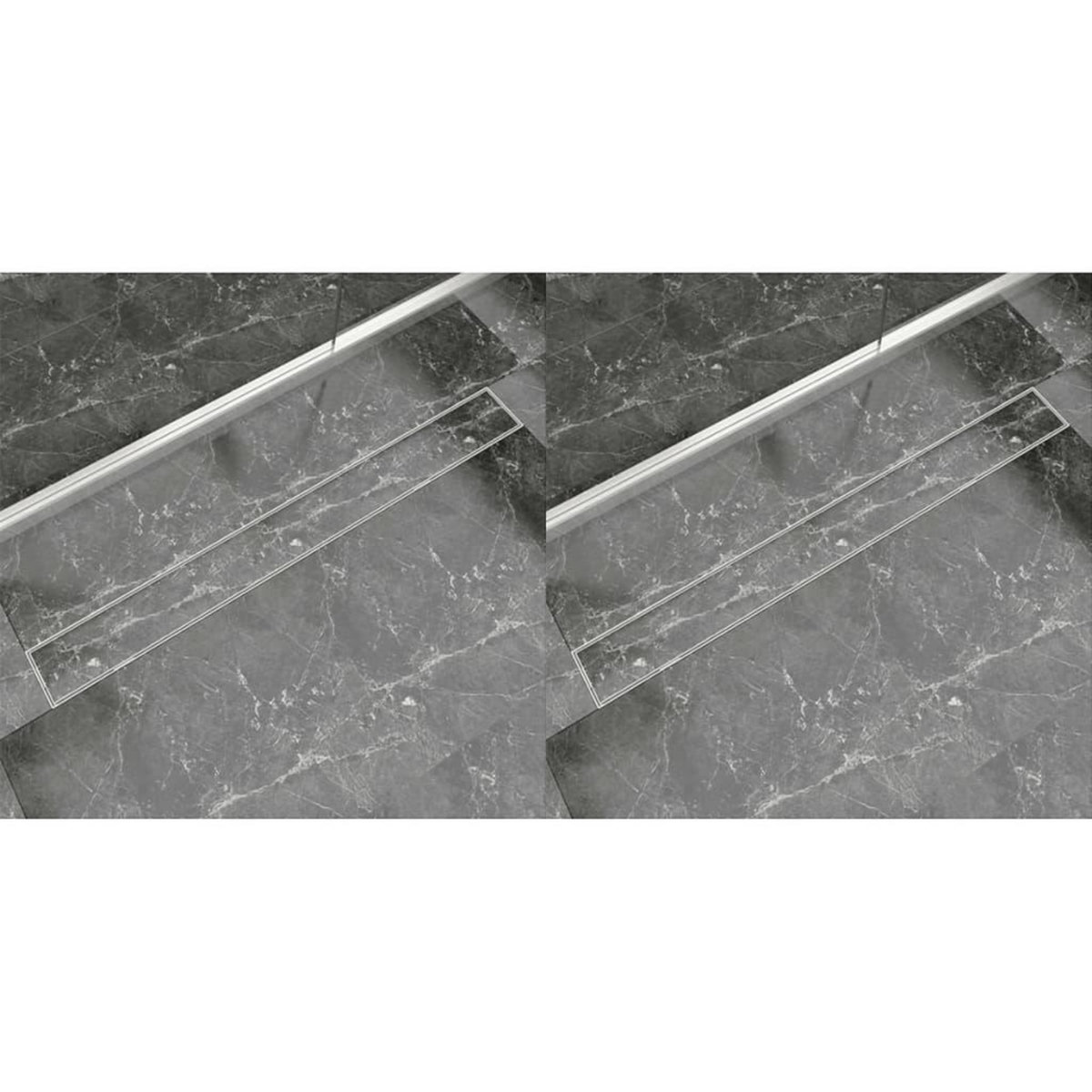 VIDAXL Drain de douche lineaire 2 pc 1030 x 140 mm Acier inoxydable