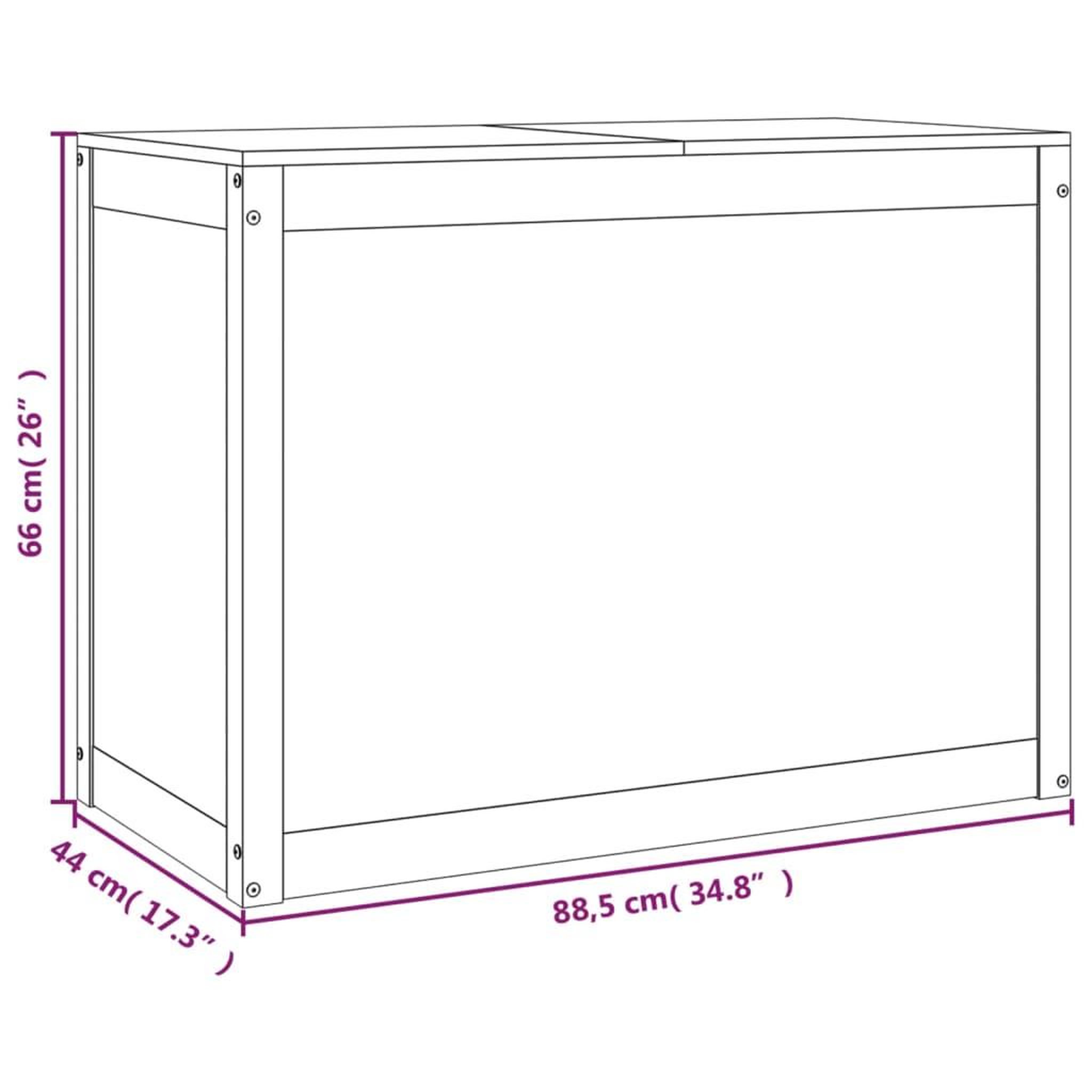 Voir la diapositive 6 : VIDAXL Boîte a linge Gris 88,5x44x66 cm Bois massif de pin