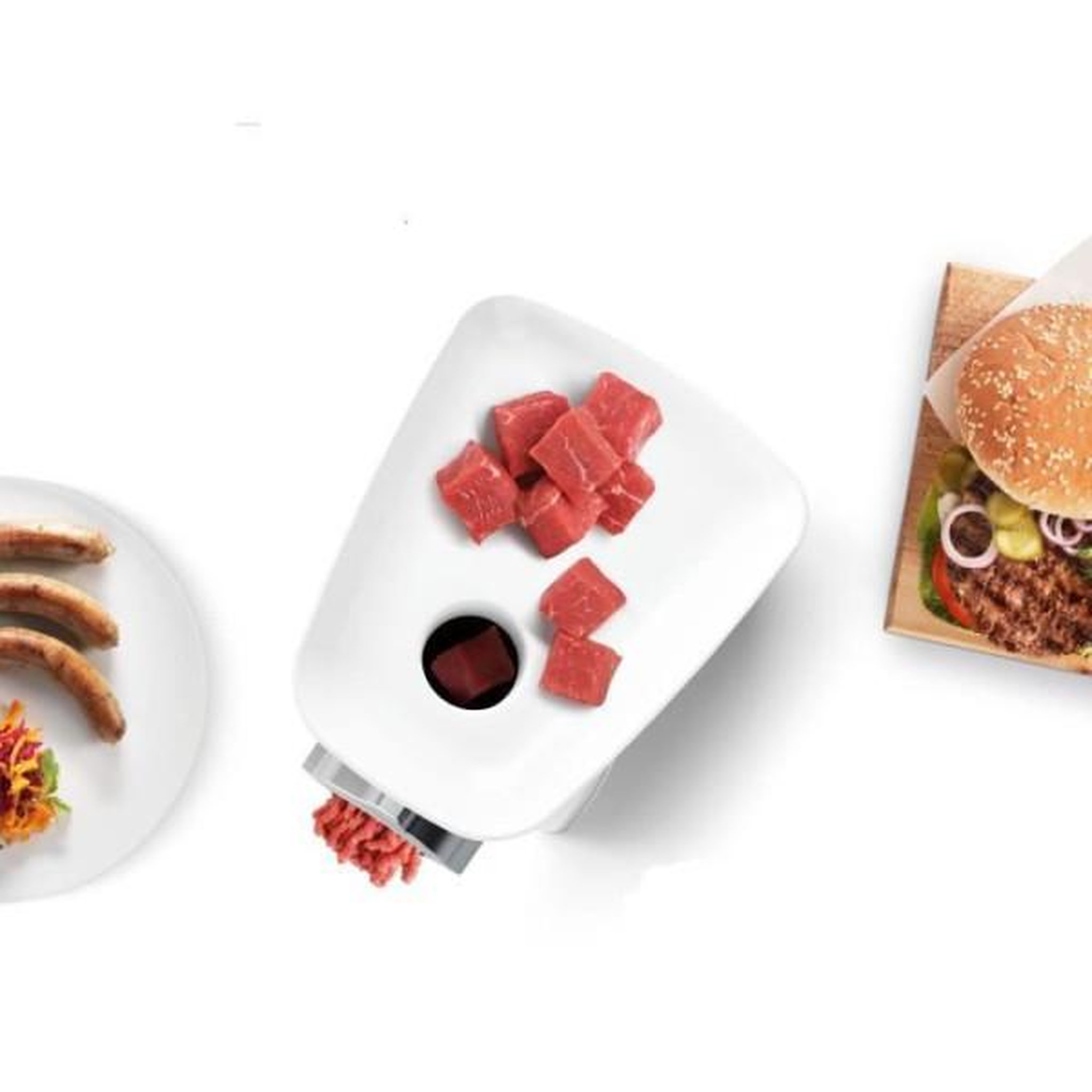 Voir la diapositive 3 : BOSCH Hachoir Electrique  a viande - BOSCH - MFW2510W - 2 grilles - Garnisseur de saucisses - Blanc