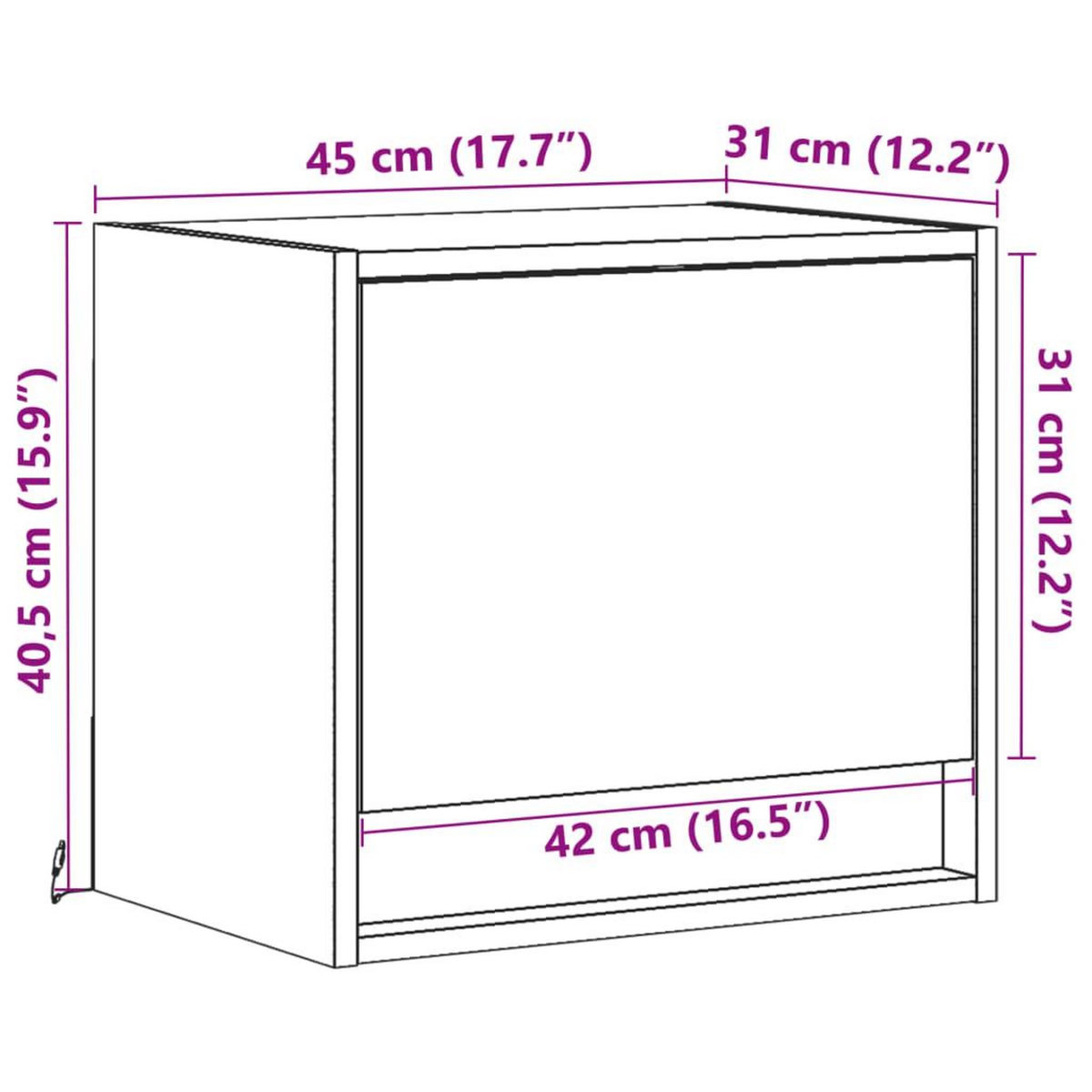 VIDAXL Table de chevet murale avec lumieres LED chene fume