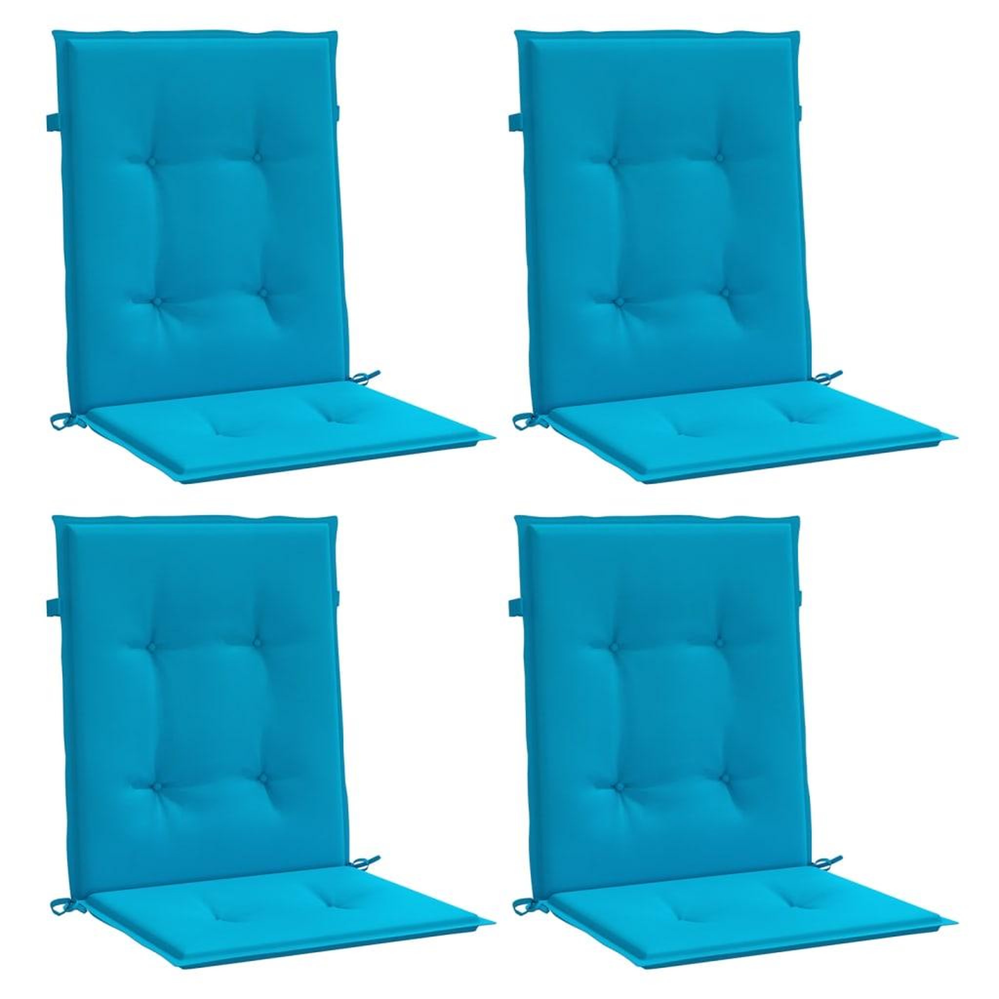 Voir la diapositive 3 : VIDAXL Coussins de chaise de jardin a dossier bas lot de 4 bleu