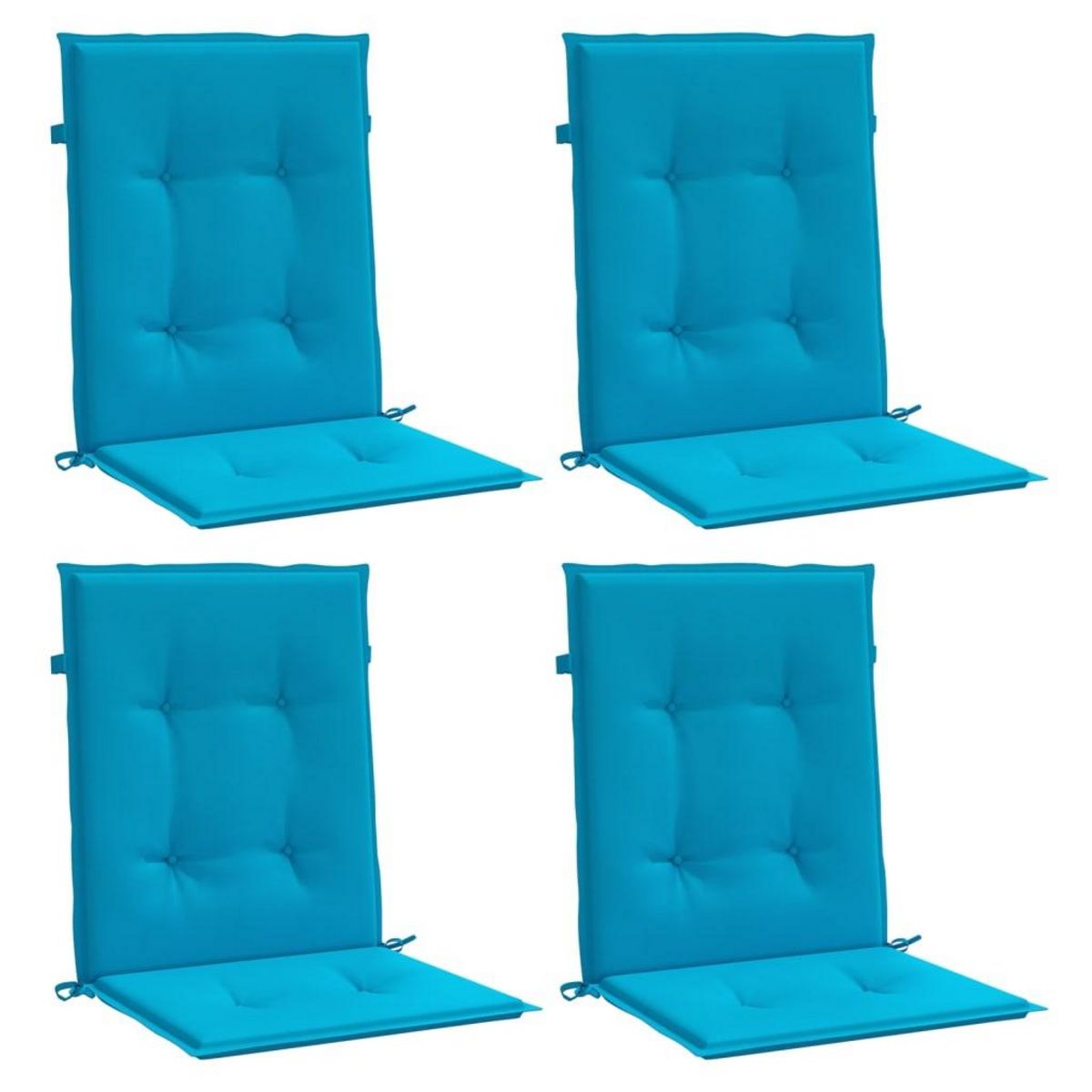 VIDAXL Coussins de chaise de jardin a dossier bas lot de 4 bleu