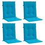 Voir la diapositive 3 : VIDAXL Coussins de chaise de jardin a dossier bas lot de 4 bleu