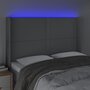 Voir la diapositive 4 : VIDAXL Tete de lit a LED Gris clair 147x16x118/128 cm Tissu