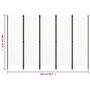 VIDAXL Cloison de separation 5 panneaux Blanc 250x180 cm