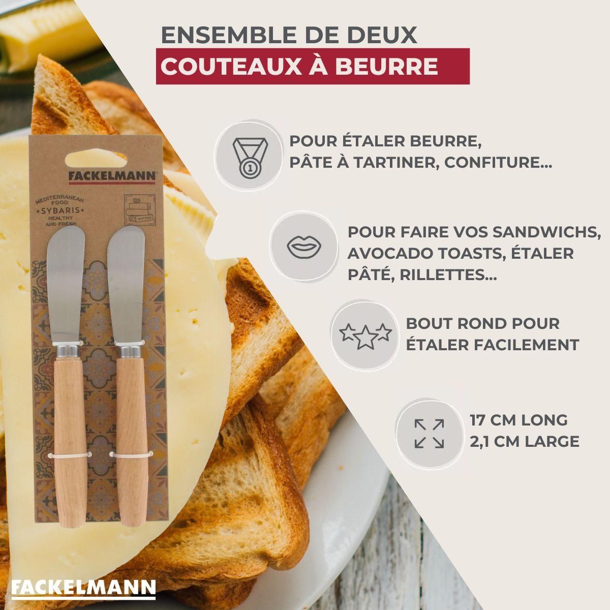 Fackelmann Lot de 2 couteaux à beurre 18 cm Fackelmann Sybarys