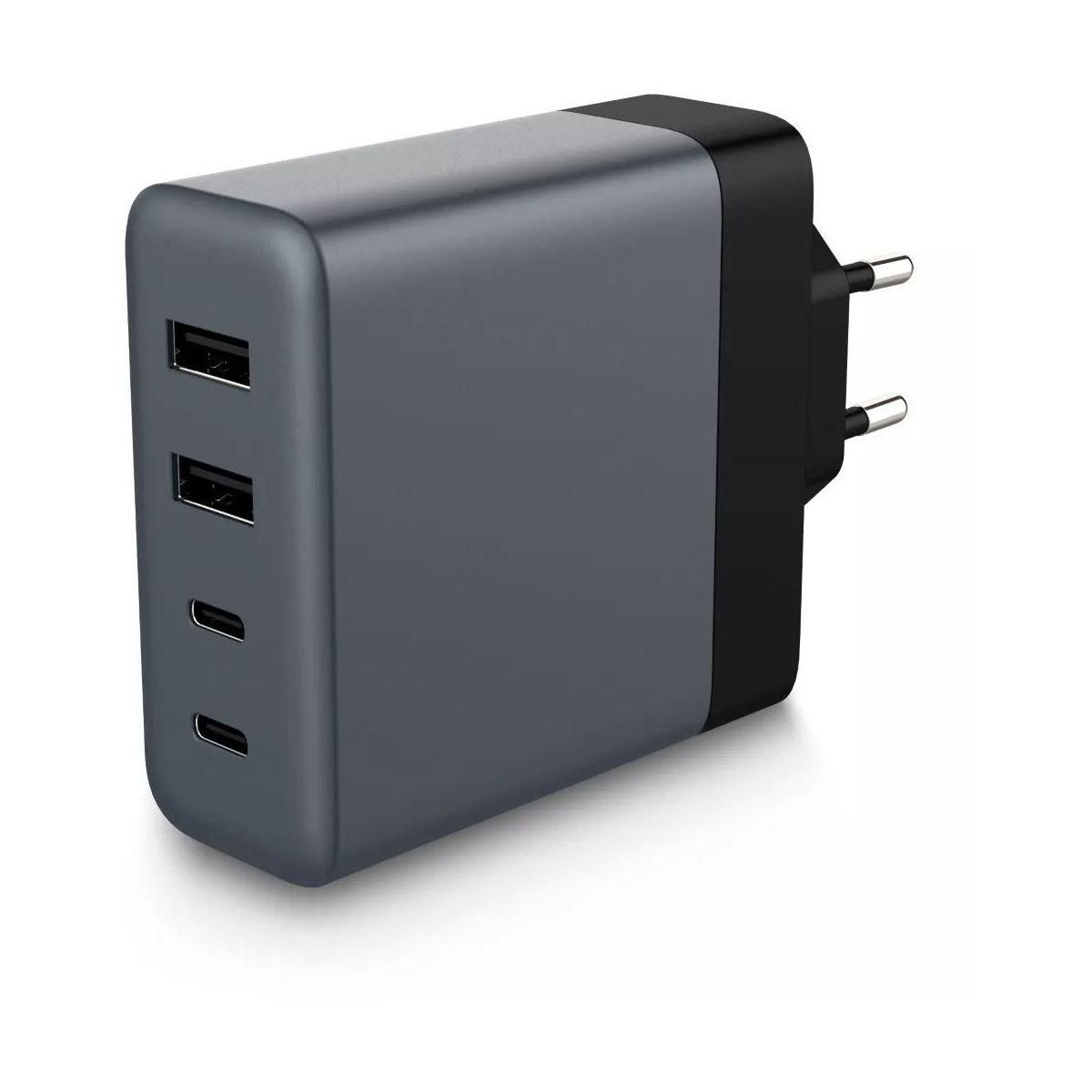 ADEQWAT Chargeur secteur 100W GaN 2 USB + 2 USB-C + Câble USB-C