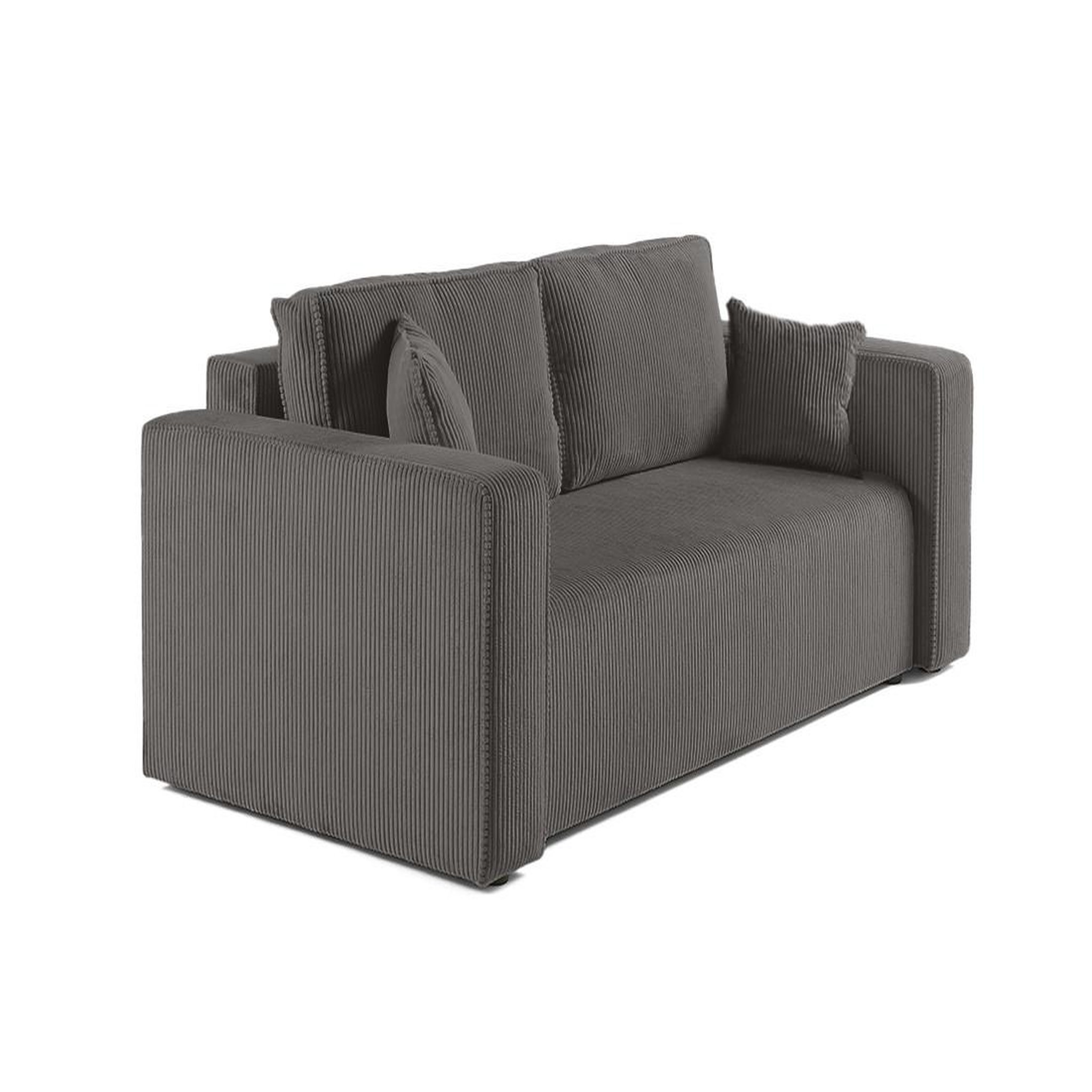 Voir la diapositive 3 : BEST MOBILIER Topaze - canapé droit 2 places - en velours côtelé