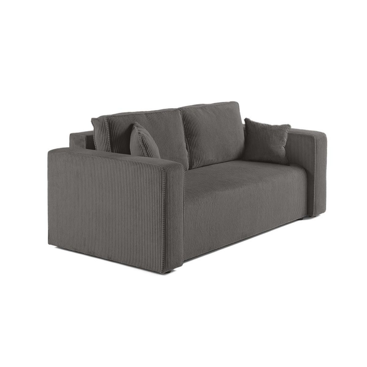 BEST MOBILIER Topaze - canapé droit 2 places - en velours côtelé