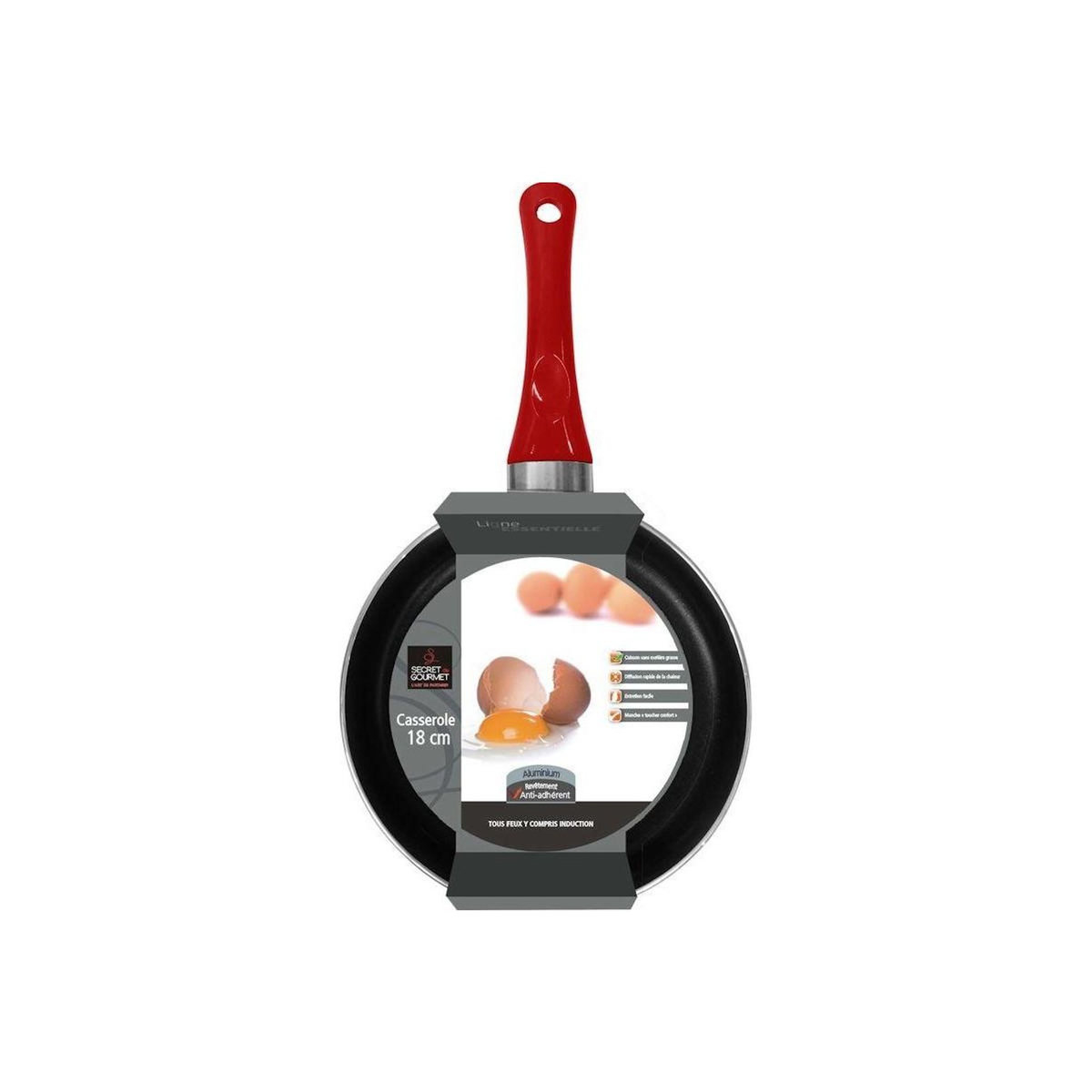 FIVE Casserole en Aluminium  Essentielle  18cm Rouge