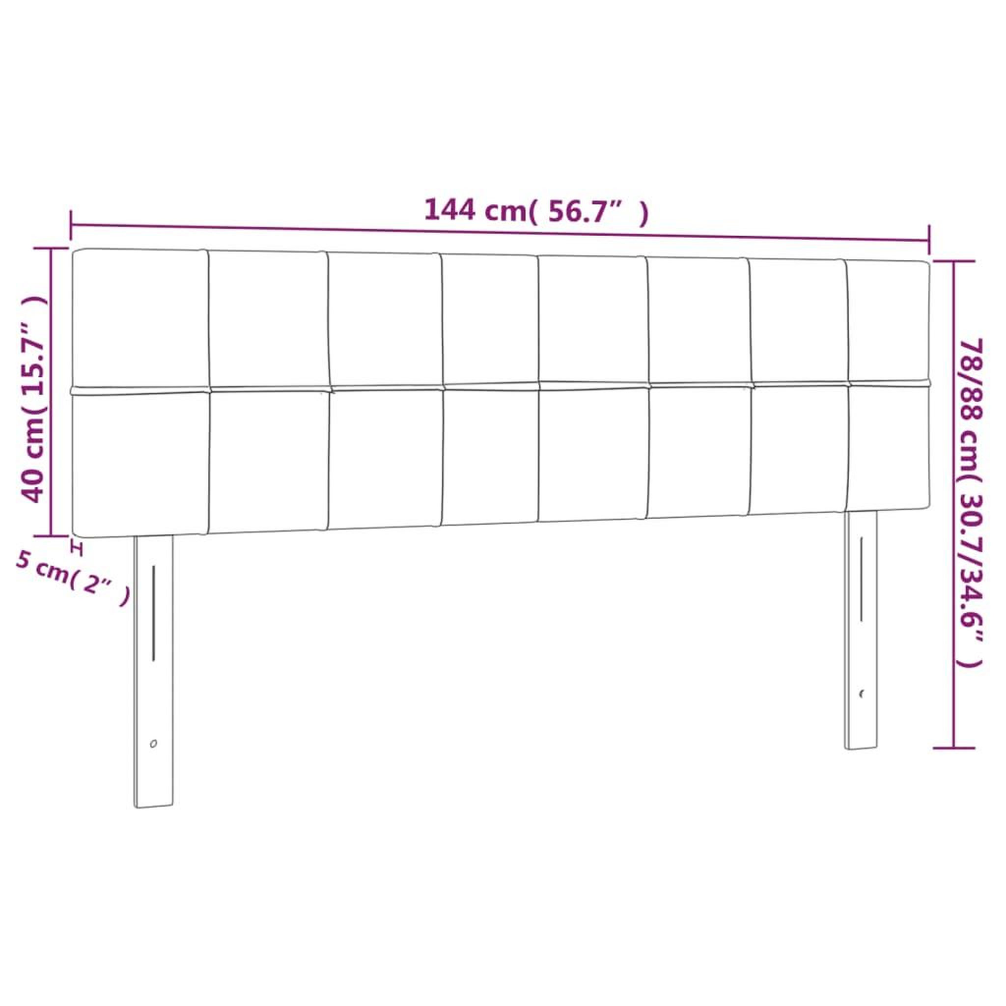 Voir la diapositive 6 : VIDAXL Tete de lit a LED Creme 144x5x78/88 cm Tissu