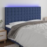 VIDAXL Tete de lit a LED Bleu 160x5x118/128 cm Tissu