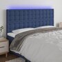 Voir la diapositive 1 : VIDAXL Tete de lit a LED Bleu 160x5x118/128 cm Tissu