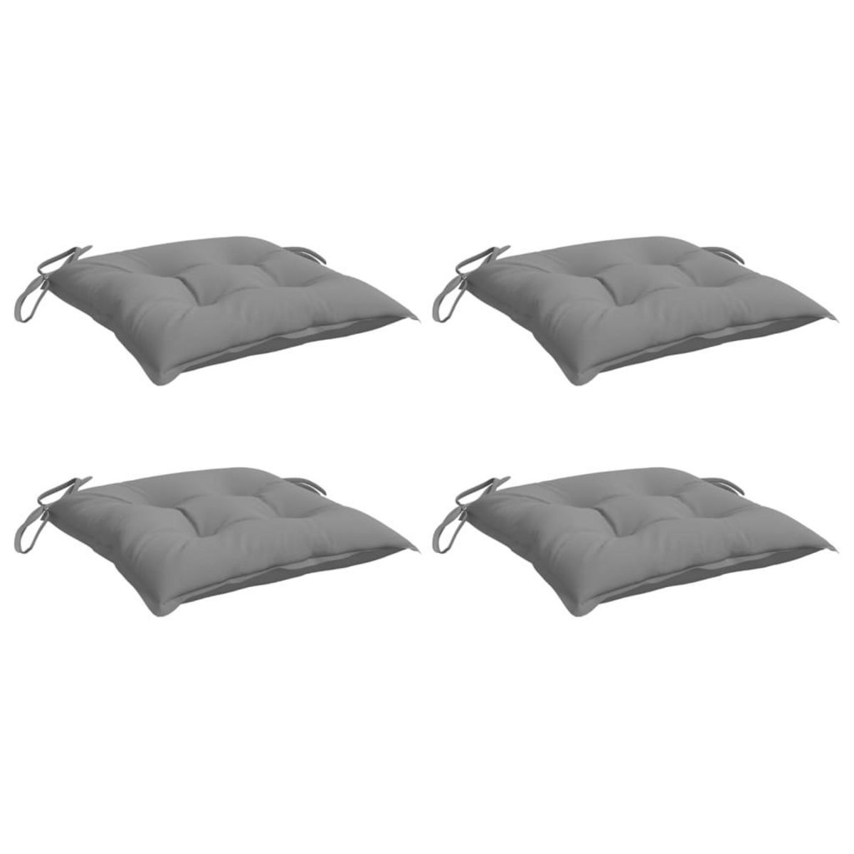 VIDAXL Coussins de chaise lot de 4 gris 50x50x7 cm tissu oxford