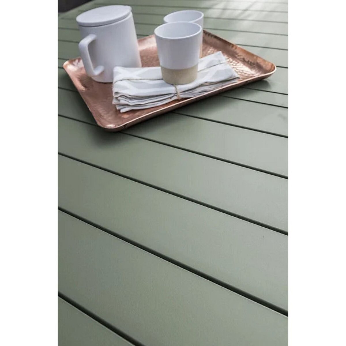 DCB GARDEN Table de jardin - 8/10 places - Aluminium - Kaki - MIAMI