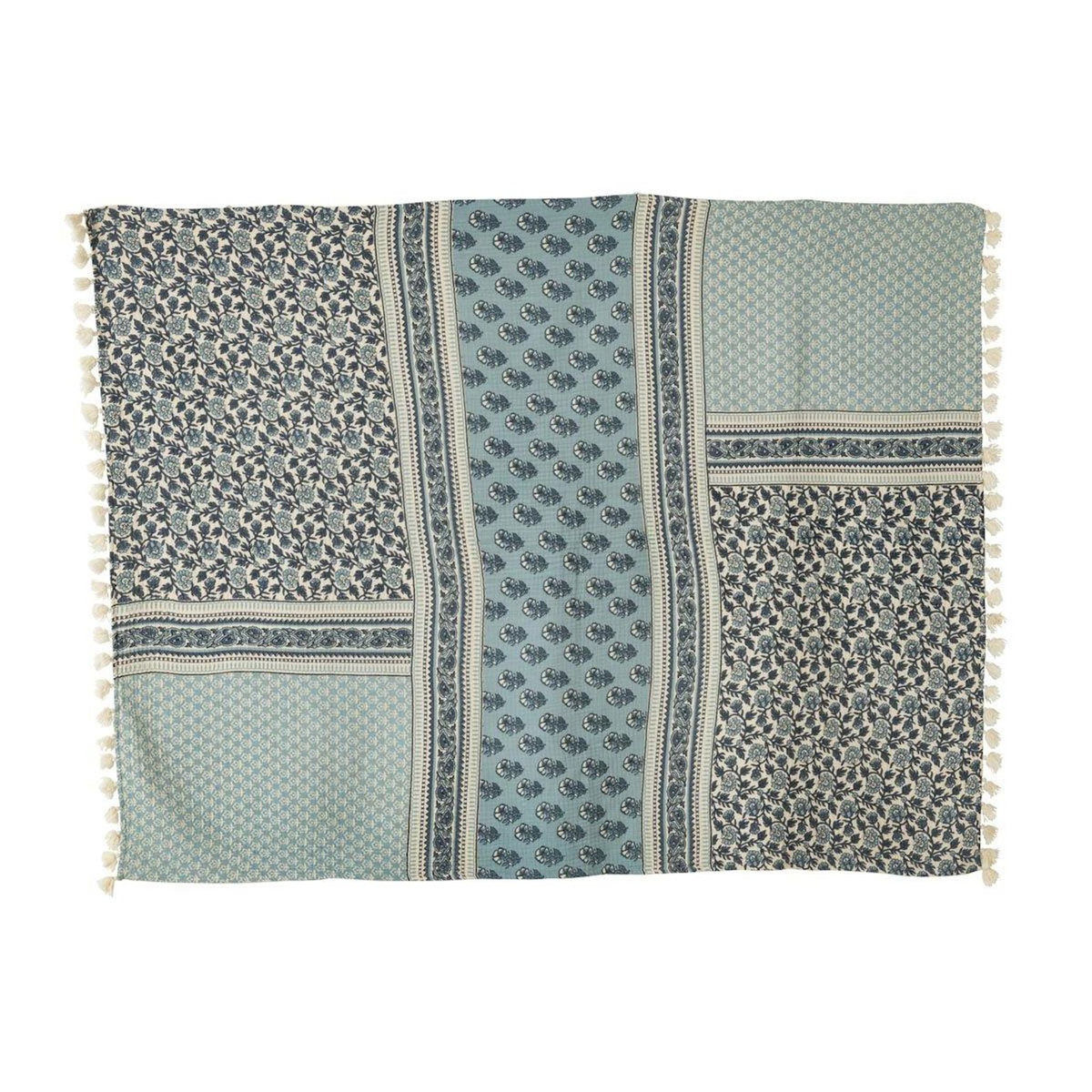 Paris Prix Plaid Imprimé  Fleurs  130x180cm Bleu