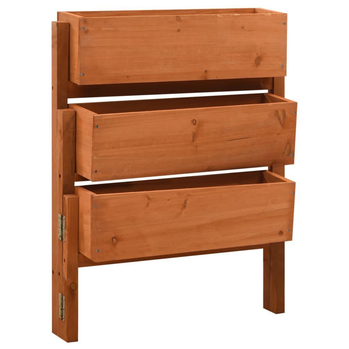 VIDAXL Jardiniere pliable de jardin Orange 60x14x75 cm Bois de sapin