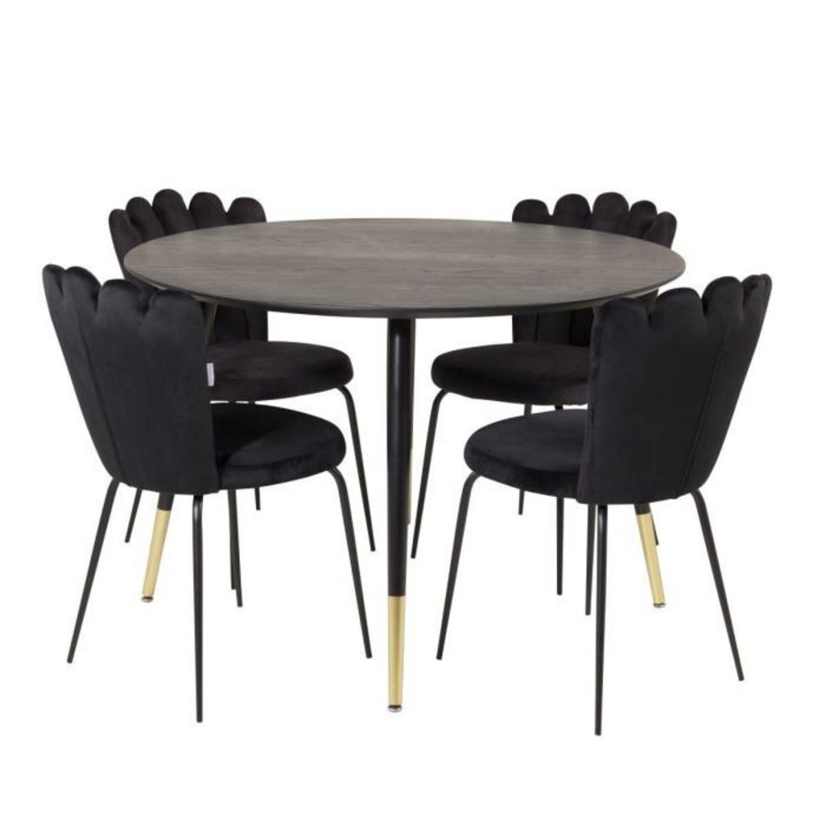 Paris Prix Table à Manger Ronde  Dipp  115cm Noir & Or