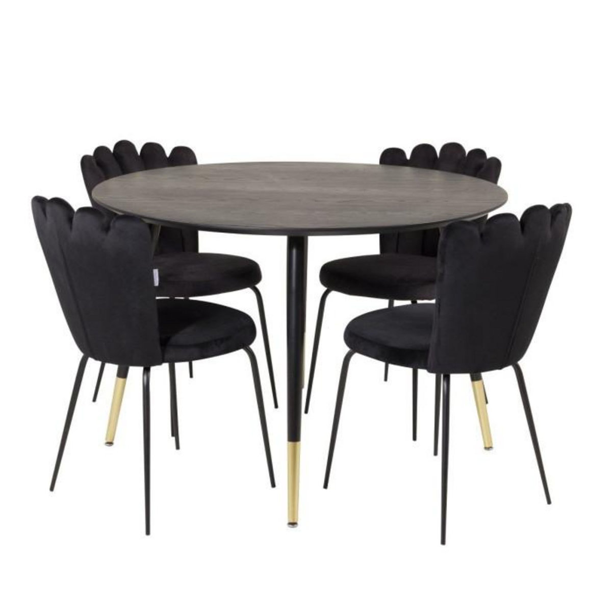 Paris Prix Table à Manger Ronde  Dipp  115cm Noir & Or