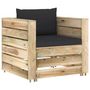 Voir la diapositive 2 : VIDAXL Salon de jardin 2 pcs avec coussins Bois impregne de vert