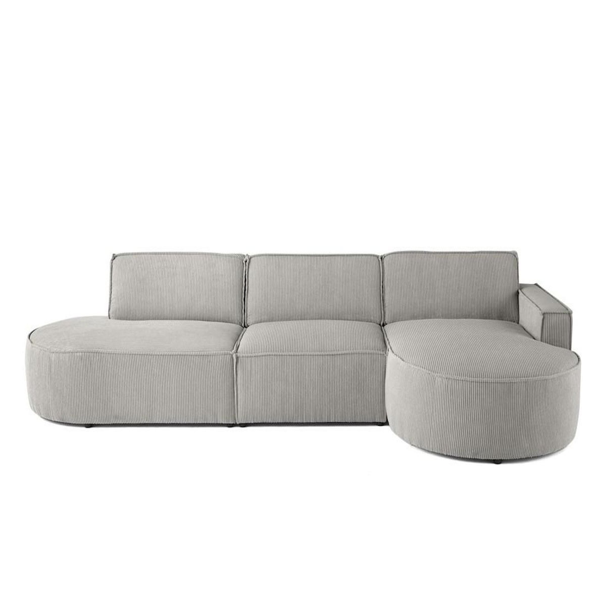 LISA DESIGN Spiaggia - canapé d'angle droit - forme arrondie - 5 places - en velours côtelé