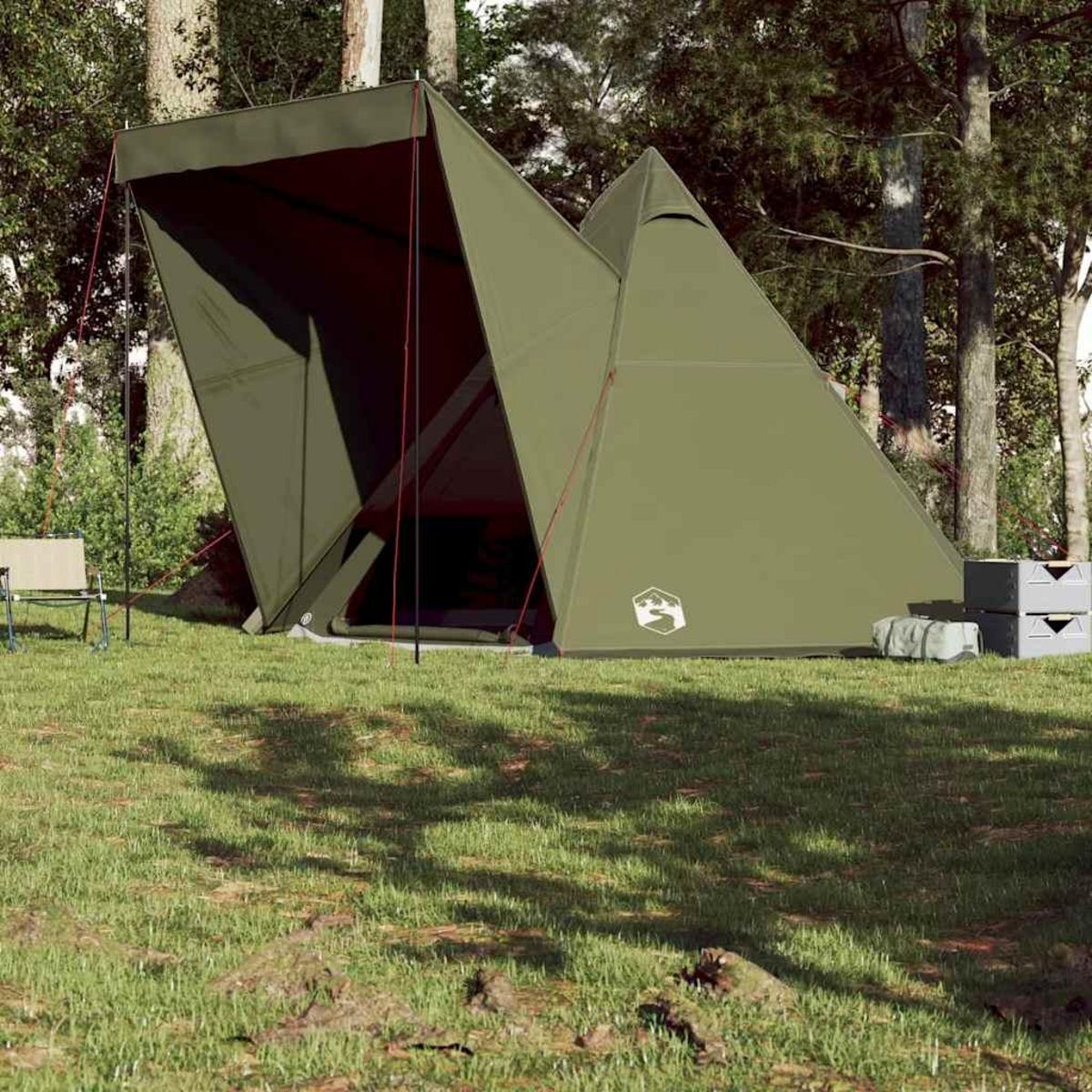 VIDAXL Tente familiale tipi 6 personnes vert olive impermeable
