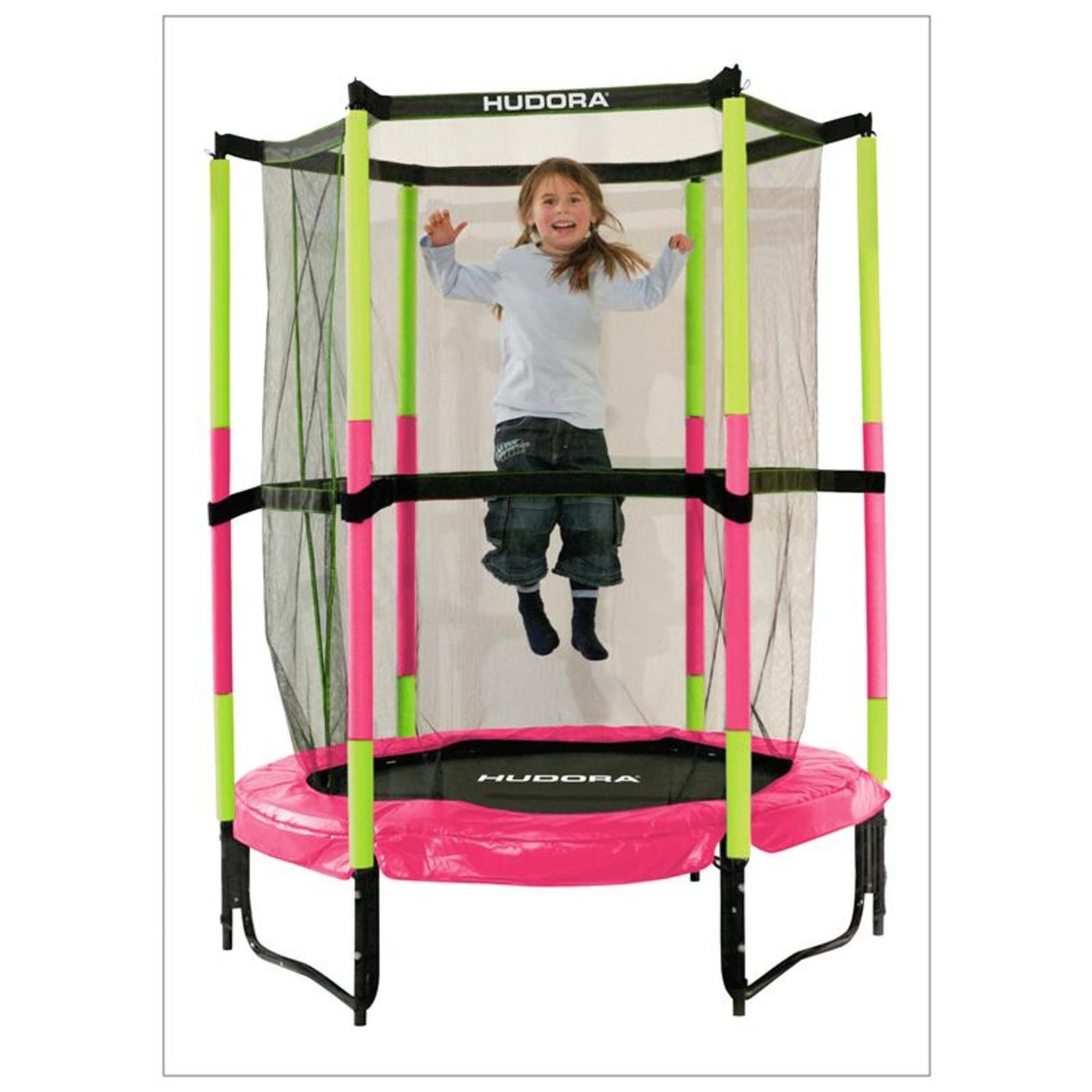 HUDORA Le trampoline Joey Jump 3.0 rose de 140 cm de diamètre