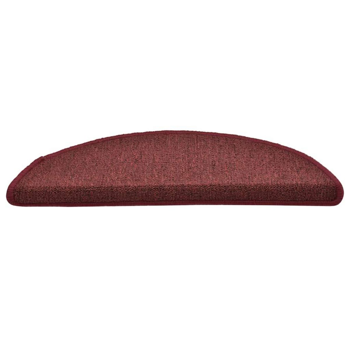 VIDAXL Tapis d'escalier 30 pcs rouge 56x17x3 cm