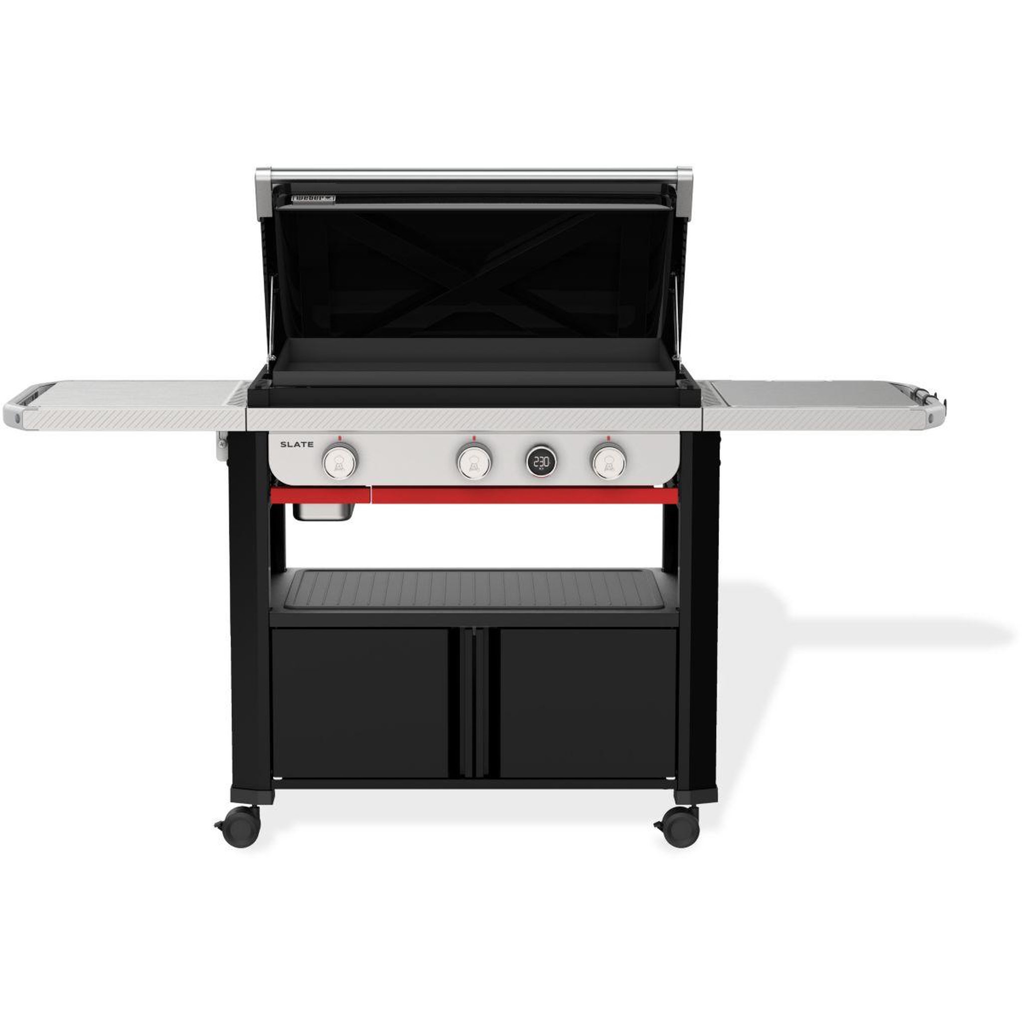 Voir la diapositive 3 : Weber Plancha gaz black 3 brûleurs sur chariot, 76x46 cm
