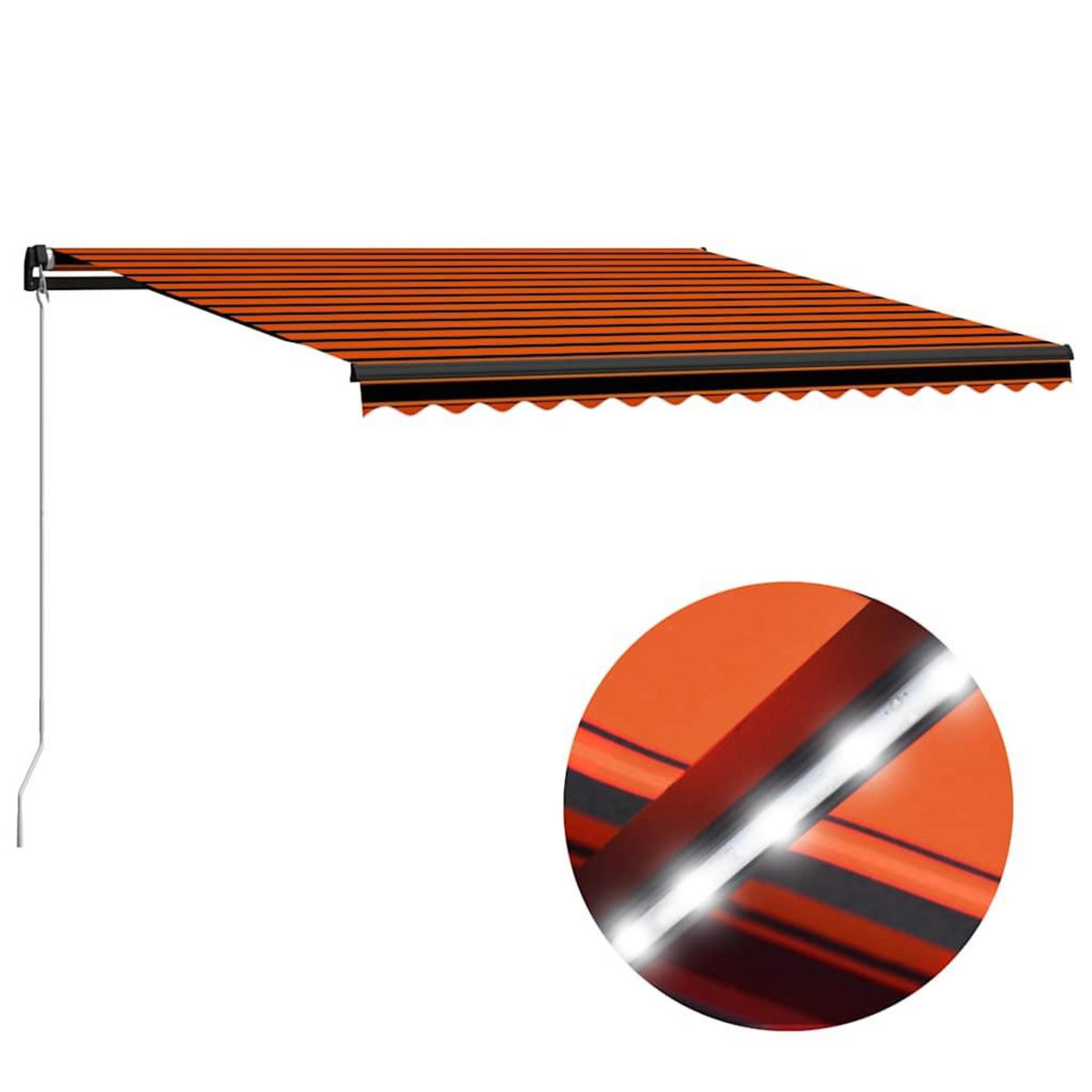VIDAXL Auvent manuel retractable avec LED 450x300 cm Orange et marron
