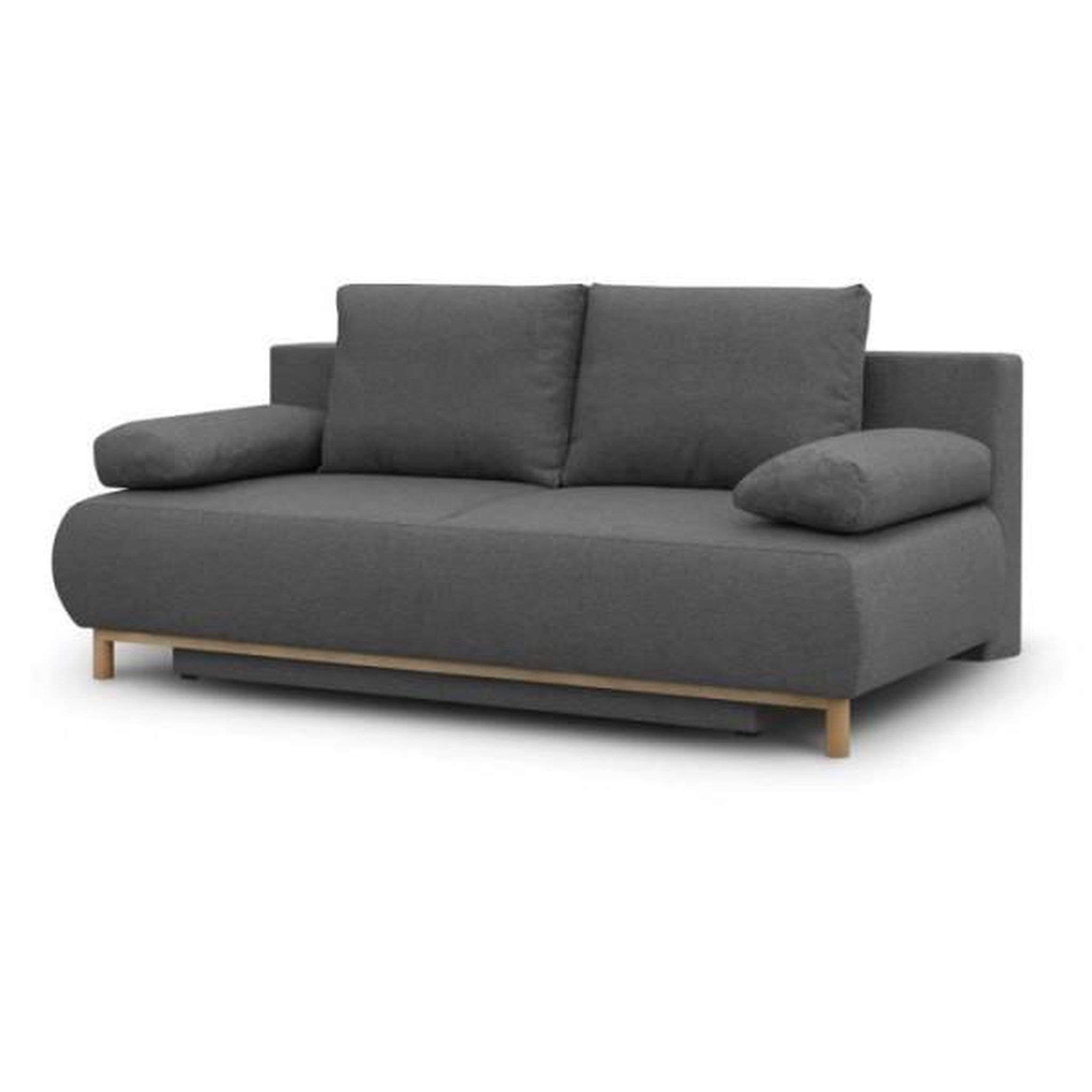 Voir la diapositive 3 : MARKET24 Banquette convertible 3 places MIKA - Tissu gris - Coffre de rangement - L 192 x H 84 x P 93 cm