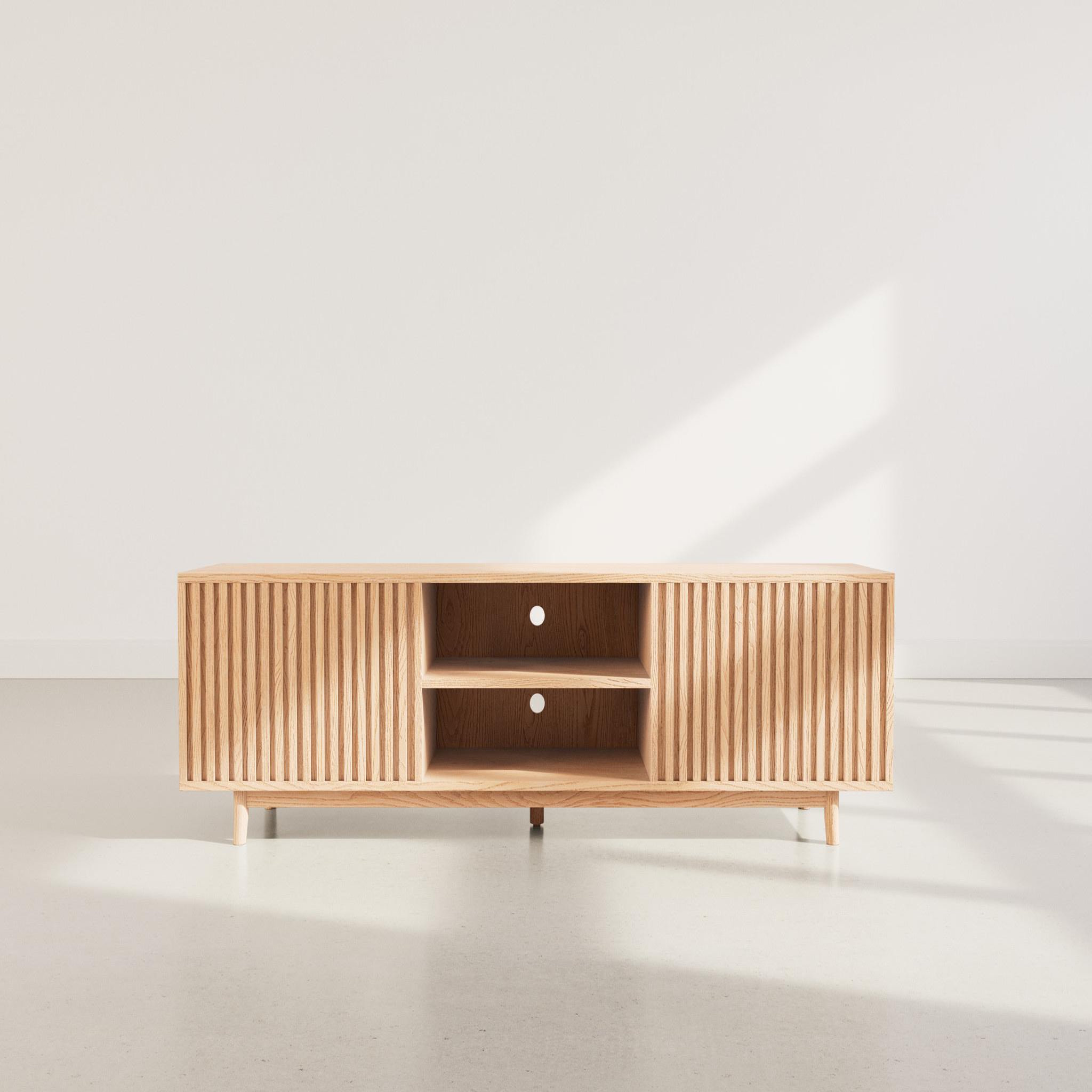 Voir la diapositive 4 : BEST MOBILIER Freya - meuble tv 180 cm - 2 portes et 2 niches