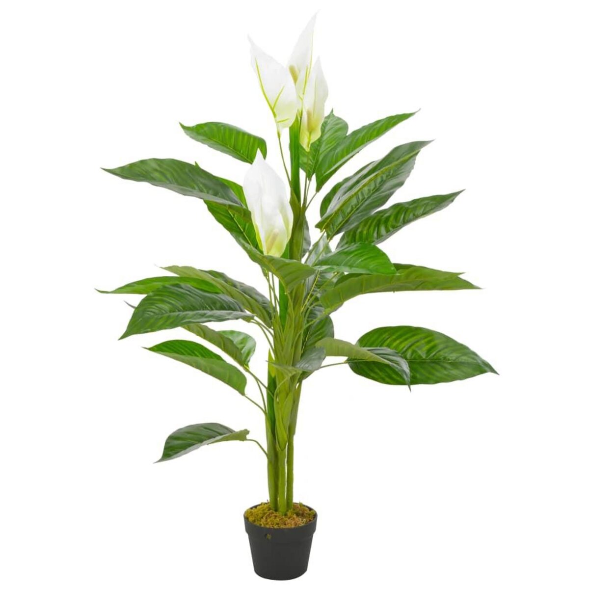 VIDAXL Plante artificielle Anthurium avec pot Blanc 115 cm