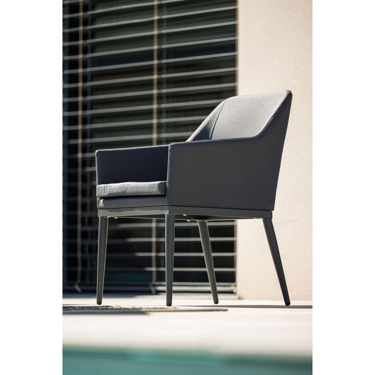 JARDILINE Lot de 2 fauteuils de jardin - Résine tressée/Aluminium - Anthracite - FORMENTERA