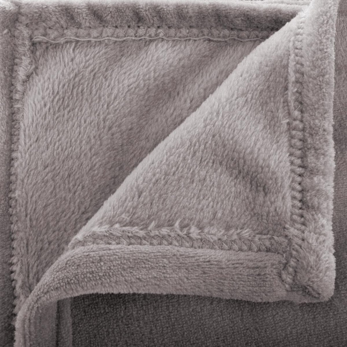 ATMOSPHERA Plaid Doux Uni  Flanel  125x150cm Gris