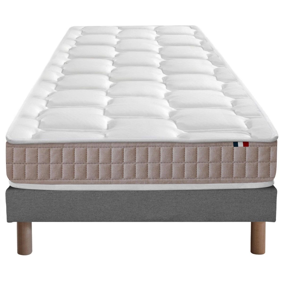 IDLITERIE Ensemble Matelas 100% latex 5 zones ORIGINEL + Sommier - Spécial Dos Sensible - Fabriqué en France