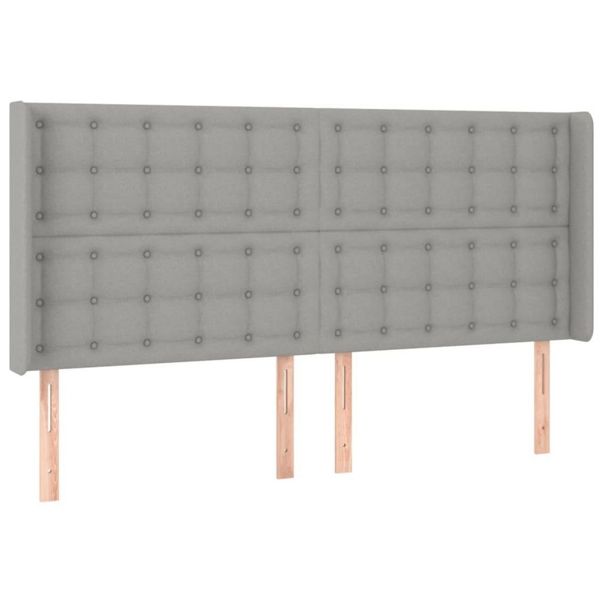 VIDAXL Tete de lit a LED Gris clair 163x16x118/128 cm Tissu