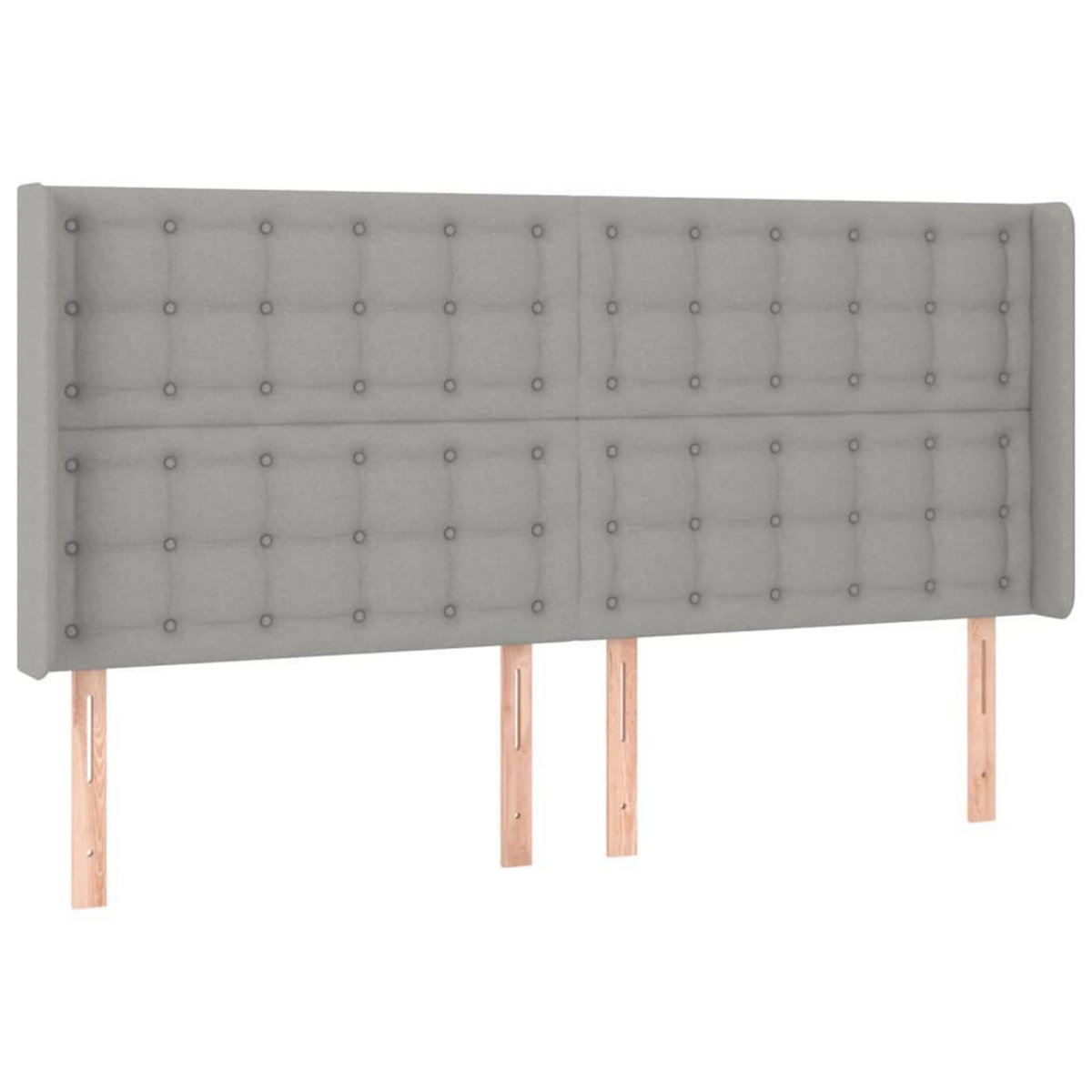 VIDAXL Tete de lit a LED Gris clair 163x16x118/128 cm Tissu