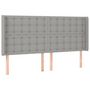 Voir la diapositive 3 : VIDAXL Tete de lit a LED Gris clair 163x16x118/128 cm Tissu