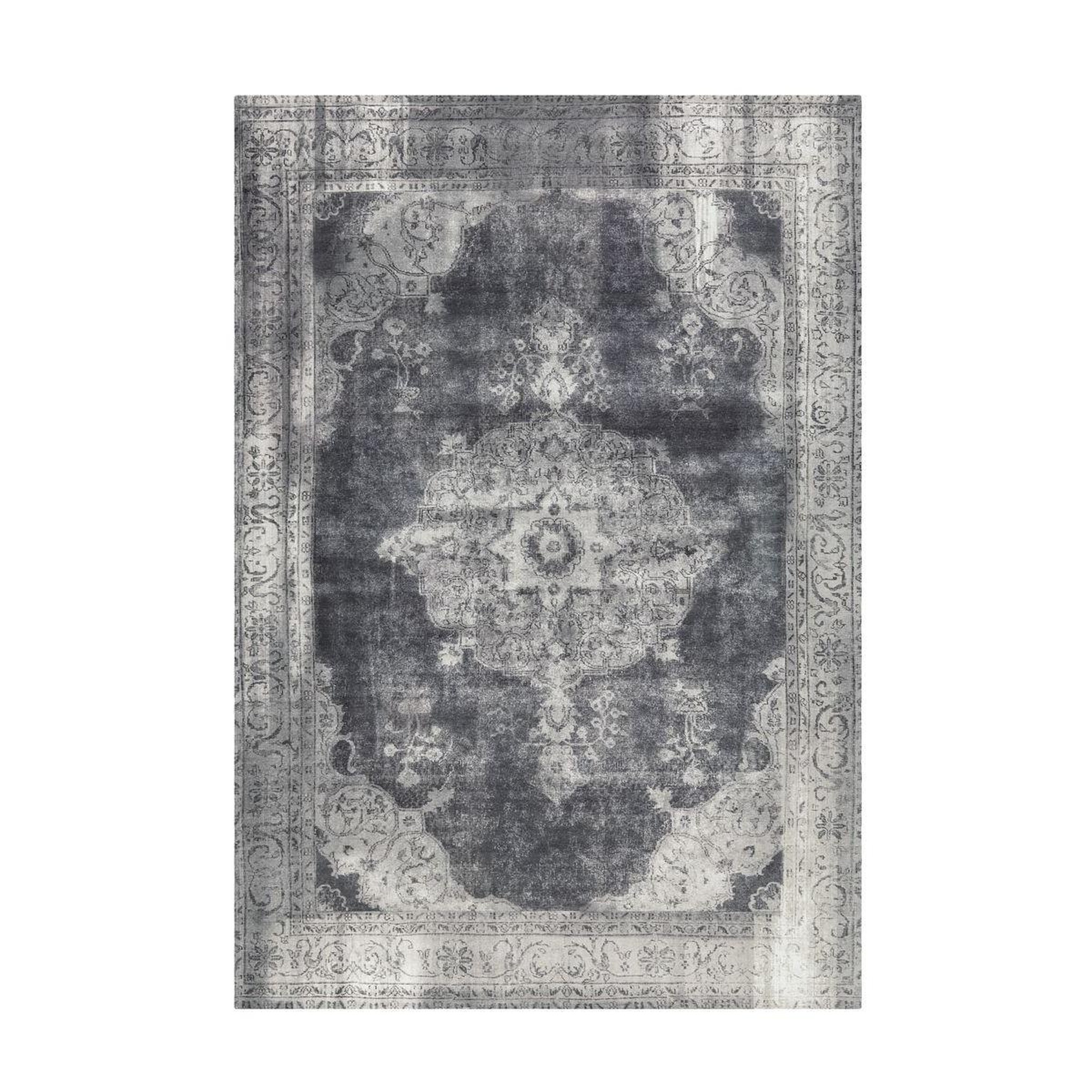 Voir la diapositive 1 : Paris Prix Tapis Imprimé Antique  Vintage  Gris Foncé