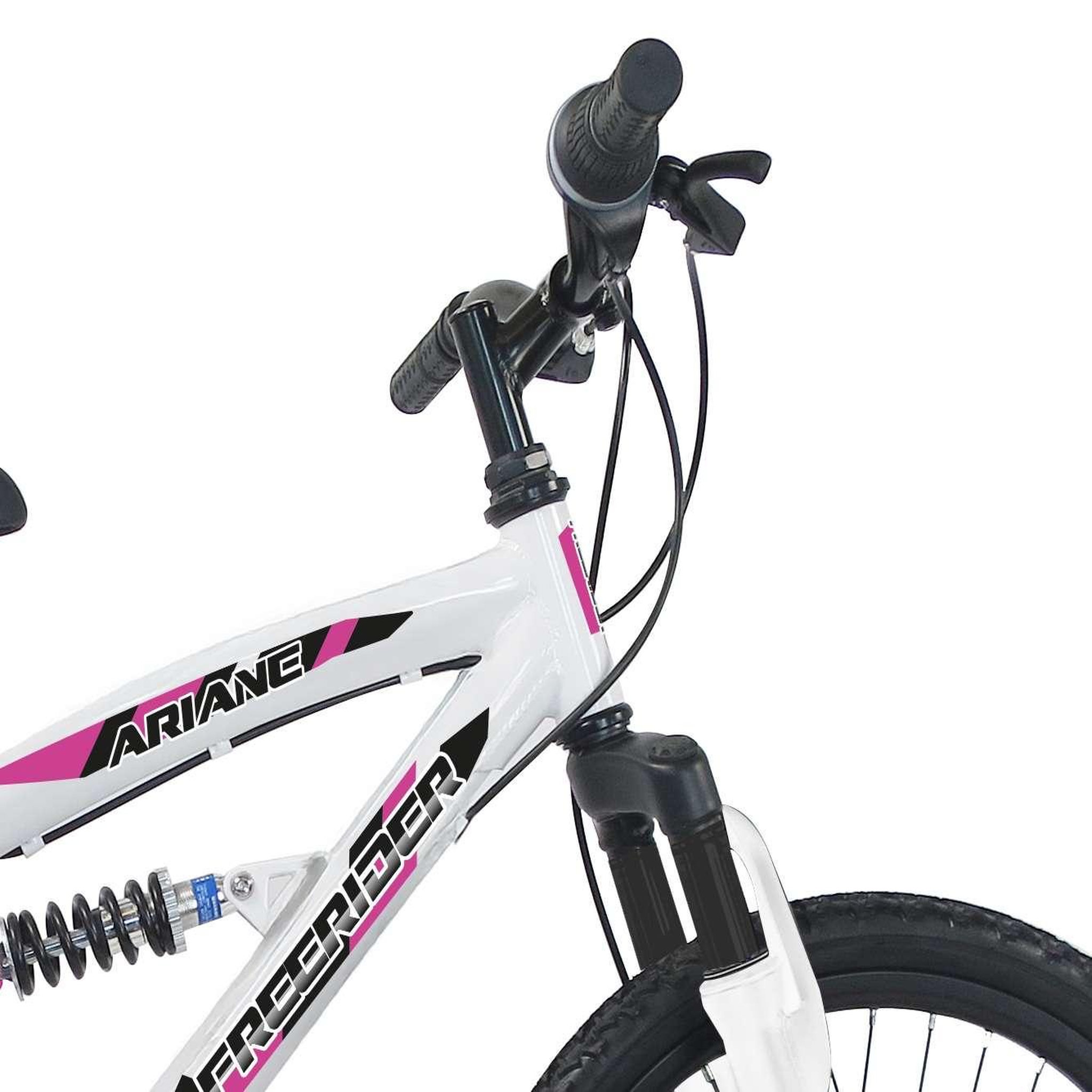 Voir la diapositive 4 : FREERIDER Vélo enfant - VTT 20'' Fille - Tout Suspendu - Frein à disque avant - 6 Vitesses - Dérailleur Shimano