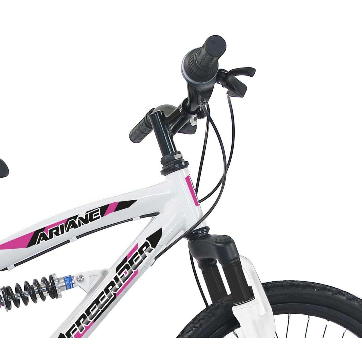 FREERIDER Vélo enfant - VTT 20'' Fille - Tout Suspendu - Frein à disque avant - 6 Vitesses - Dérailleur Shimano