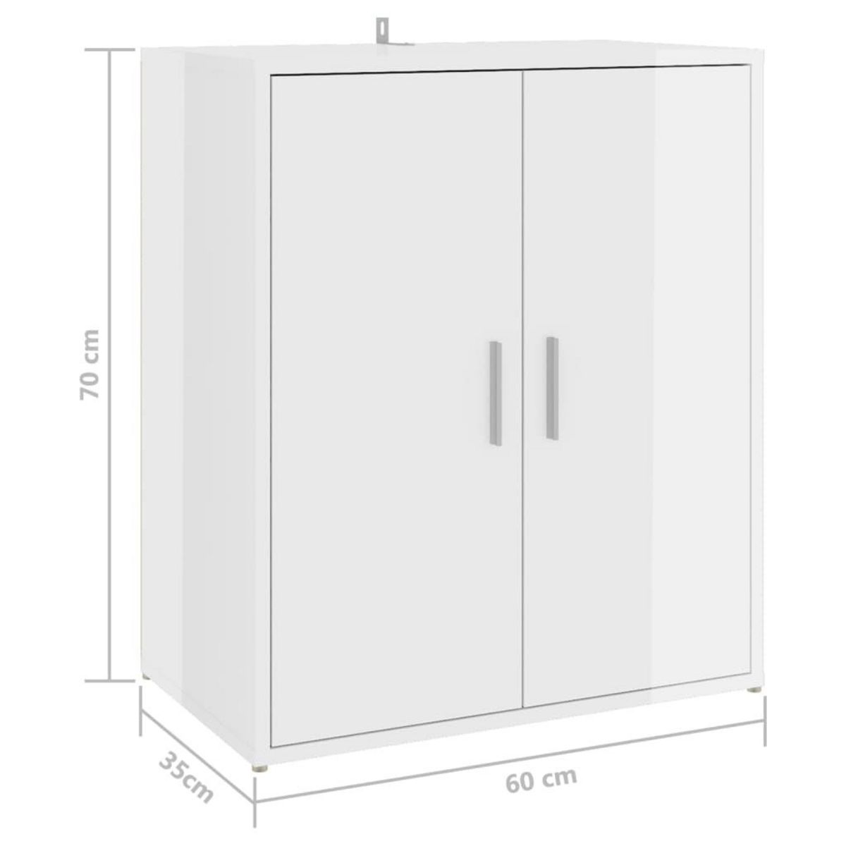 VIDAXL Armoire a chaussures Blanc brillant 60x35x70 cm Bois ingenierie