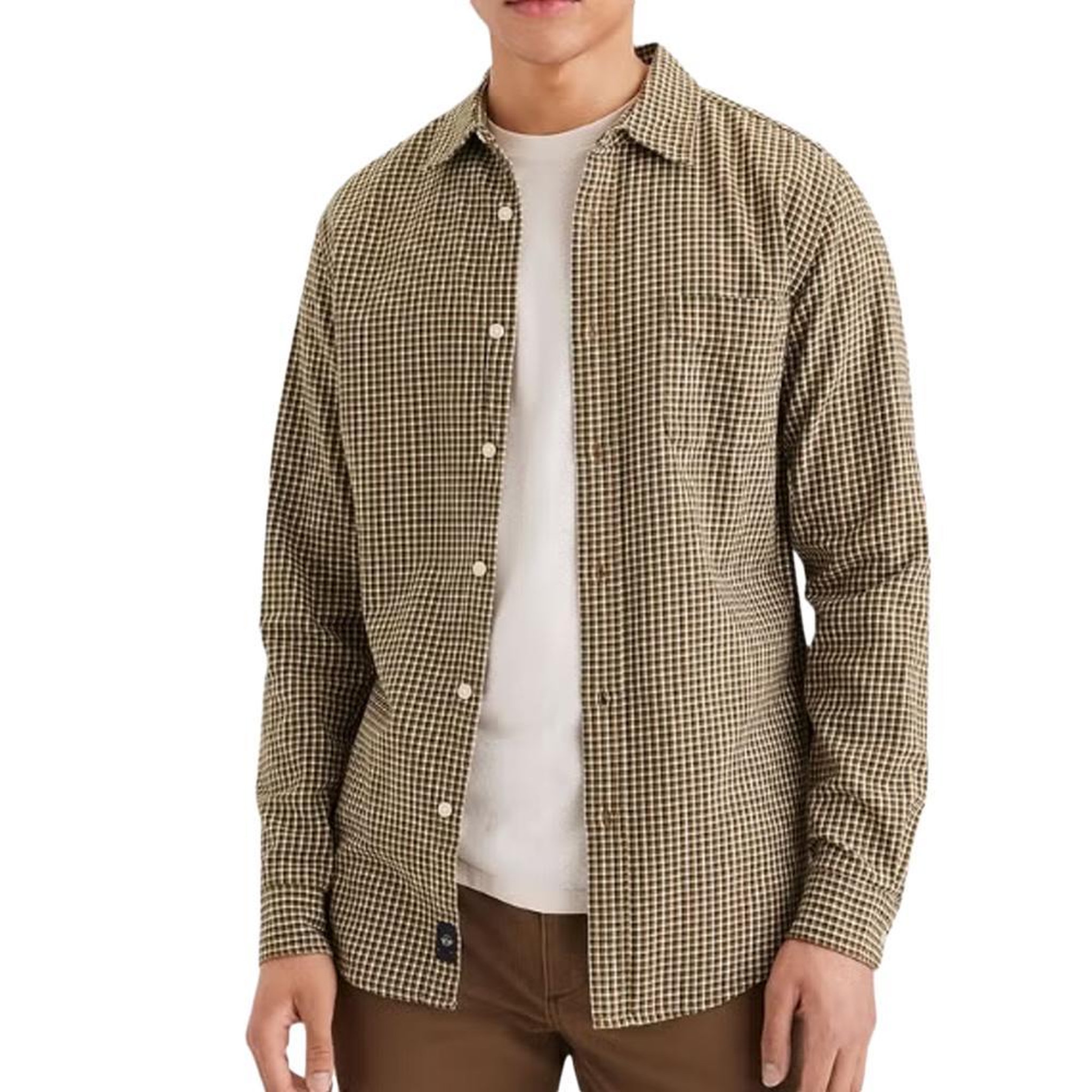 DOCKERS Chemise Marron à Motifs Homme Dockers Woven. Coloris disponibles : Marron