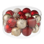Paris Prix Lot de 30 Boules de Noël  Night  31cm Rouge & Doré