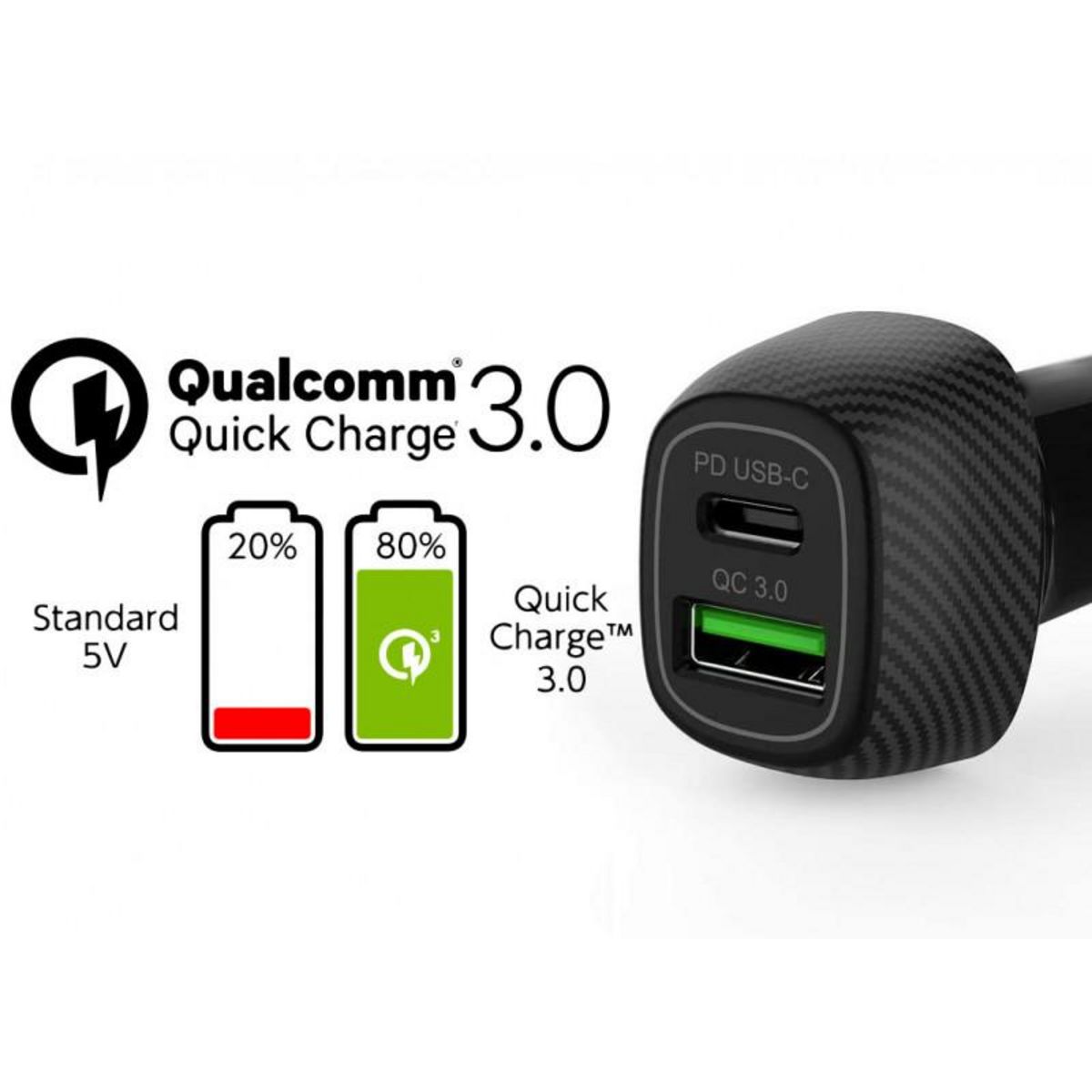 Akashi Chargeur allume cigare AKASHI ALTCAC20QCBLK