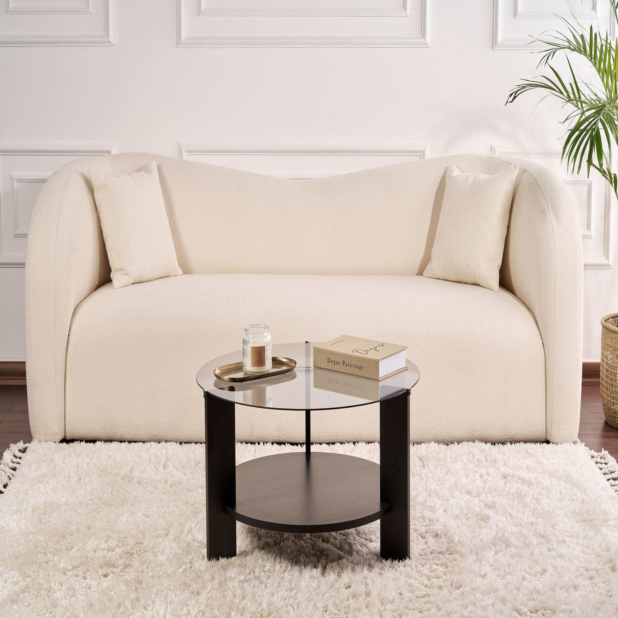 Voir la diapositive 3 : Habitat et Jardin Table basse en bois  clara  - 75 x 75 x 40 cm - bois noirfumée