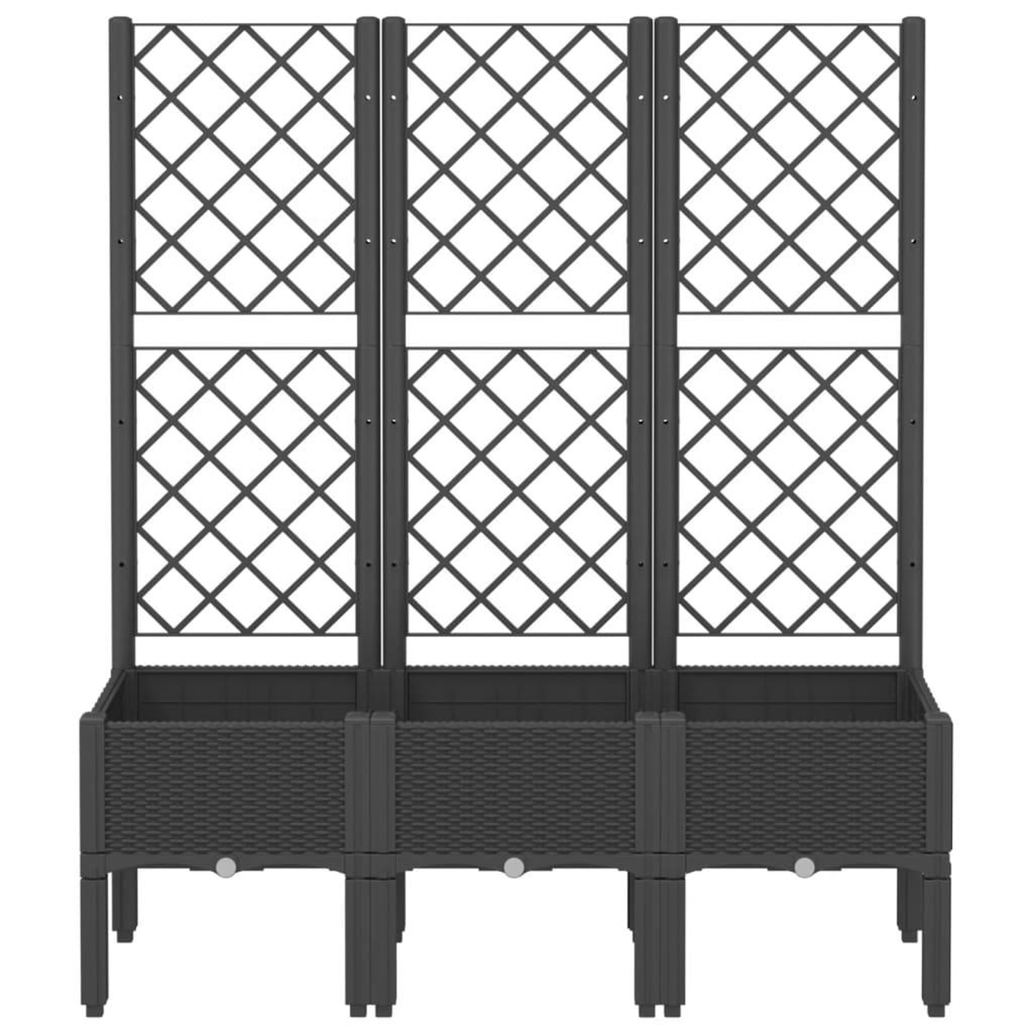 Voir la diapositive 3 : VIDAXL Jardiniere avec treillis noir 120x40x142 cm PP