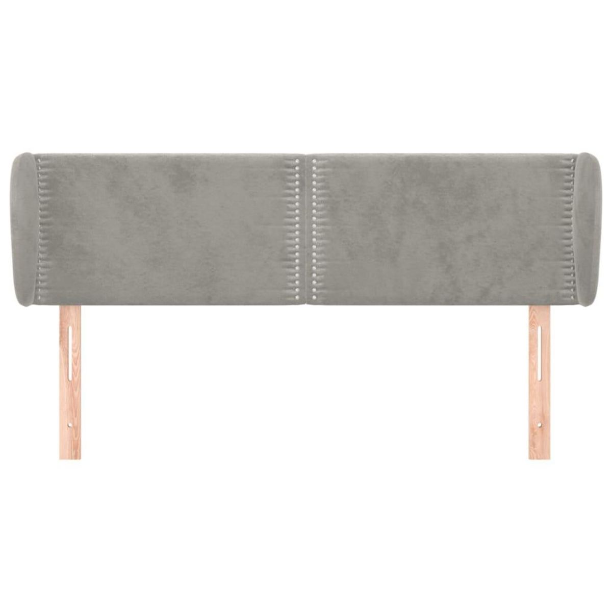 VIDAXL Tete de lit avec oreilles Gris clair 147x23x78/88 cm Velours