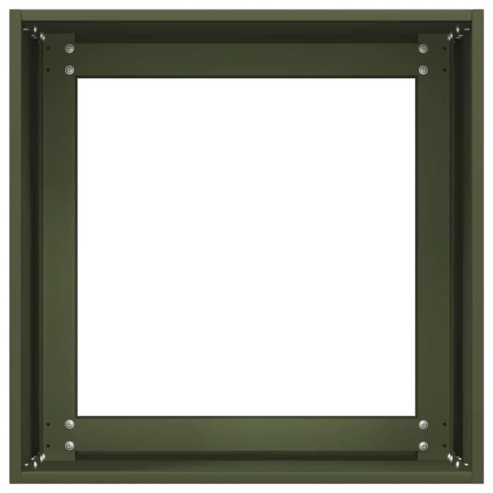 Voir la diapositive 5 : VIDAXL Jardiniere vert olive 40x40x40 cm acier lamine a froid